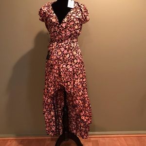 Brand new sz xs high/low wrap dress. 100% Rayon